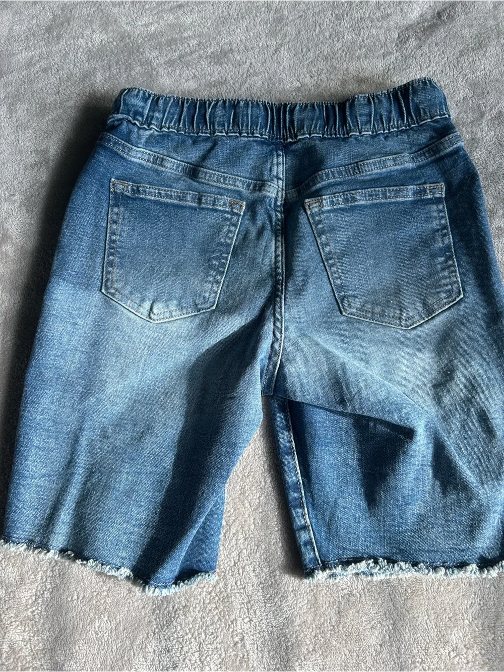 Old Navy Boys Blue Denim Pull-On Shorts - Dark & Light Wash